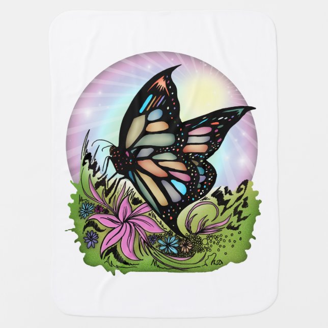 Butterfly Serenity Baby Blanket (Front)
