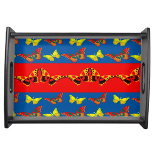 Butterfly Serving Tray in Red, Blue & Yellow
