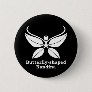 Butterfly-shaped nandina button