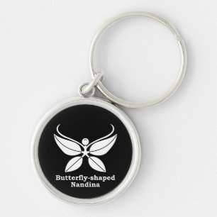 Butterfly-shaped nandina keychain