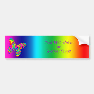 Butterfly Shaped Rainbow Twirl Bumper Sticker