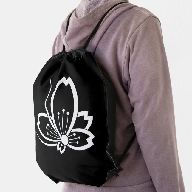 Butterfly-shaped shadowed Cherry blossom Drawstrin Drawstring Bag (Insitu)