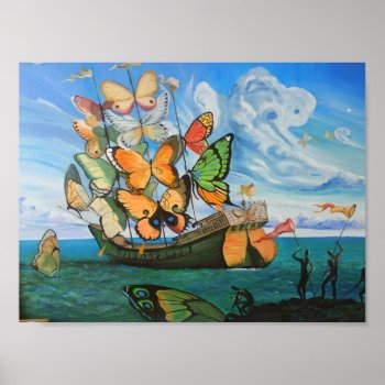 Butterfly Ship Poster by BizzleApparel at Zazzle