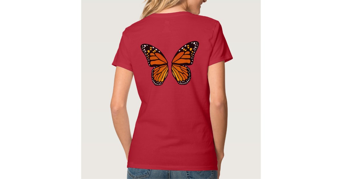 Butterfly Shirt Ladies Cute Girls Butterfly Top | Zazzle