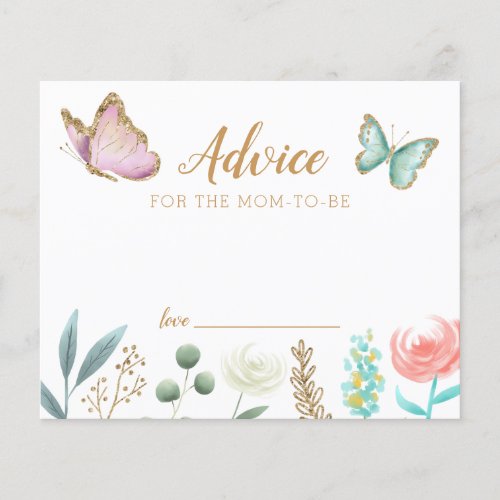 Butterfly Shower Advice for the Mom to Be Card