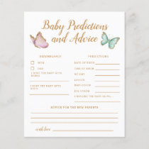 Butterfly Shower Baby Predictions and Advice Card