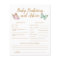 Butterfly Shower Baby Predictions and Advice Card