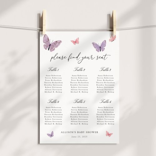 Butterfly Shower Seating Chart