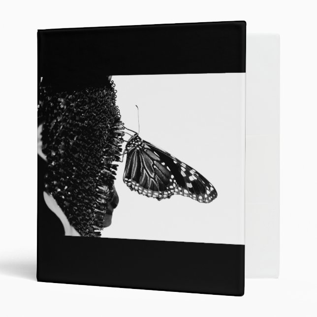 butterfly shy blacq 3 ring binder (Front/Inside)
