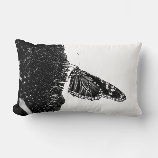 butterfly shy blacq lumbar pillow (Front)