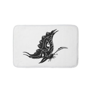 Butterfly Silhouette Bathroom Mat