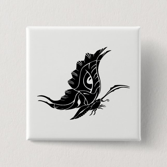 Butterfly Silhouette Button (Front)