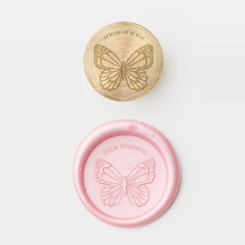 Butterfly silhouette lettering template wax seal stamp