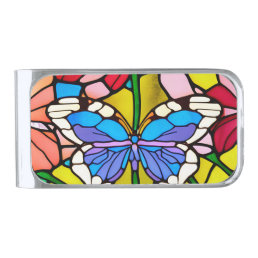 Butterfly Silver Finish Money Clip
