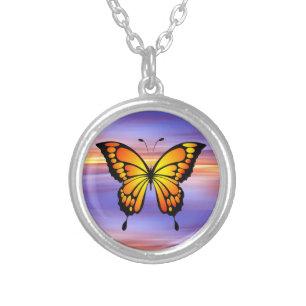 Butterfly  silver plated necklace