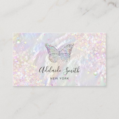  butterfly simulated chunky glitter business card
