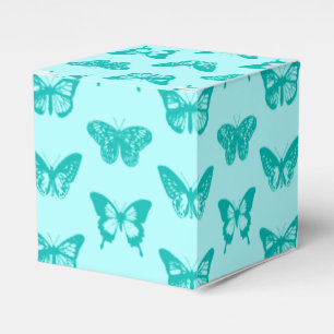 Butterfly sketch, aqua and turquoise favor boxes