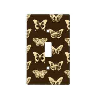 Butterfly sketch, beige on chocolate brown light switch cover