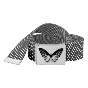 Butterfly sketch, black and white belt