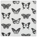 Butterfly sketch, black and white fabric