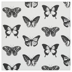 Black And White Butterfly Fabric Zazzle