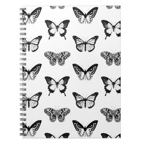 Butterfly sketch black and white notebook