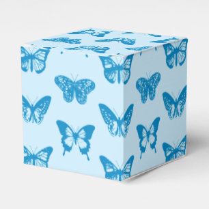 Butterfly sketch, cerulean and sky blue favor boxes