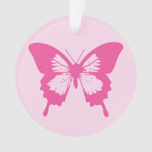 Butterfly sketch, light pink and fuchsia ornament