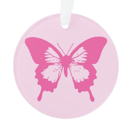 Butterfly sketch, light pink and fuchsia ornament