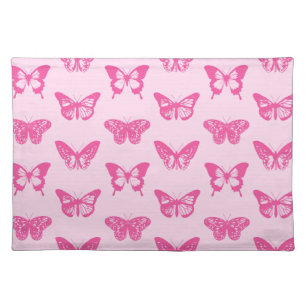 Butterfly sketch, light pink and fuchsia placemat