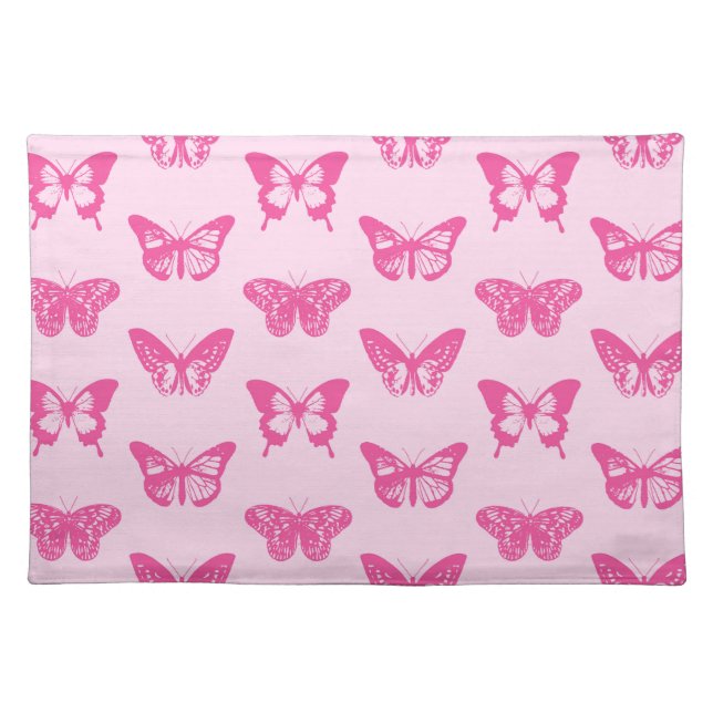 Butterfly sketch, light pink and fuchsia placemat (Front)