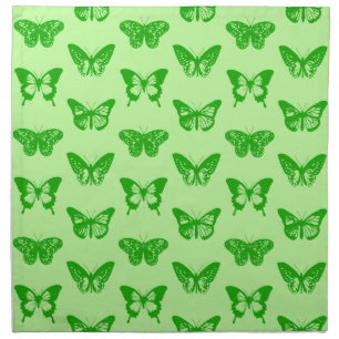 Butterfly Sketch, Lime and Emerald Green  Cloth Napkin