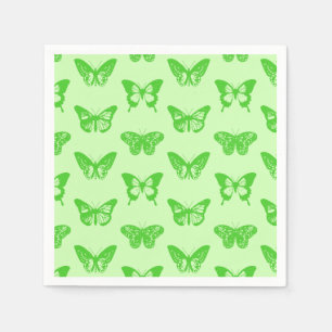 Butterfly sketch,  lime green napkins