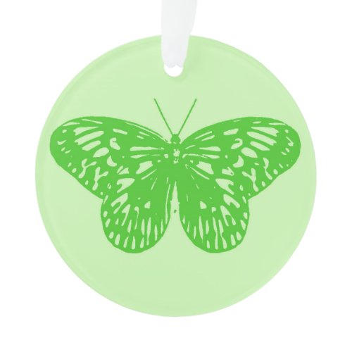 Butterfly sketch,  lime green ornament