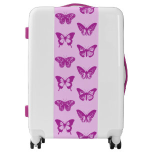 Butterfly sketch, orchid & amethyst purple luggage