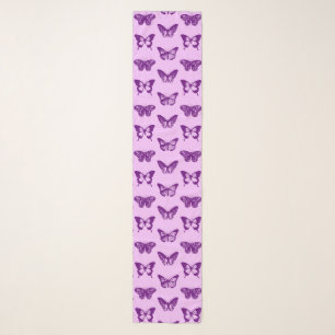 Butterfly sketch, orchid & amethyst purple scarf
