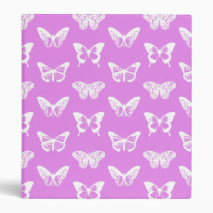Butterfly sketch, orchid and white binder