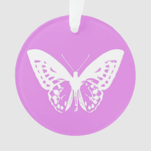 Butterfly sketch, orchid and white ornament