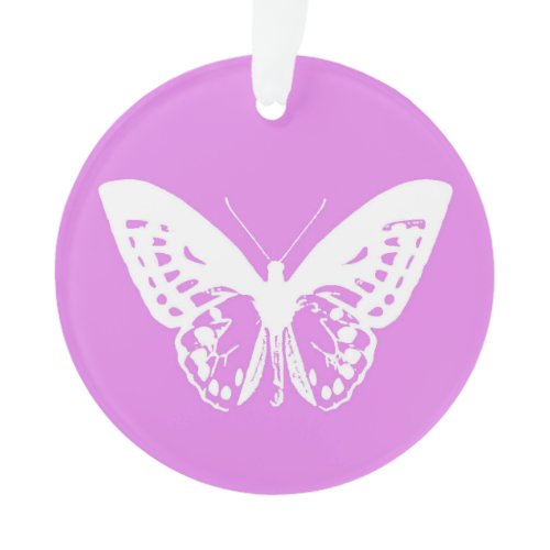 Butterfly sketch, orchid and white ornament