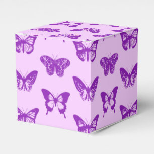 Butterfly sketch, orchid pink and violet favor boxes