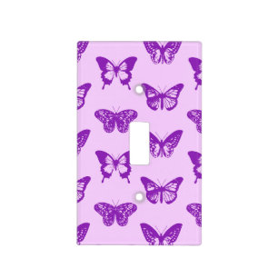 Butterfly sketch, orchid pink and violet light switch cover