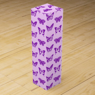 Butterfly sketch, orchid pink and violet wine gift box