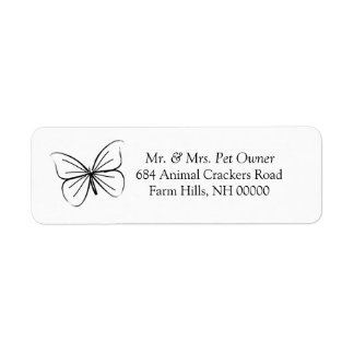 Butterfly Sketch Return Address Labels Stickers