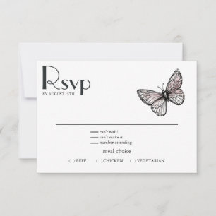 Butterfly Sketch  RSVP Card