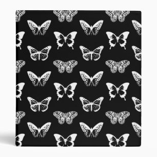 Butterfly sketch, white and black binder