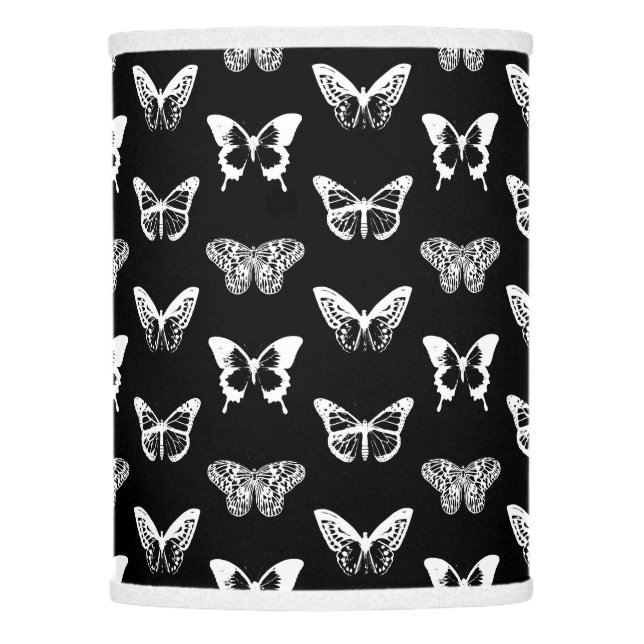 Butterfly sketch, white and black lamp shade (Front)