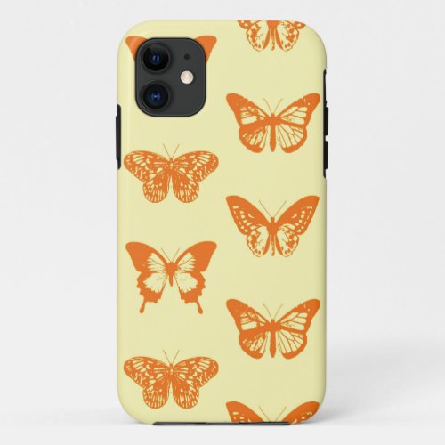 Butterfly sketch yellow and orange iPhone 11 case