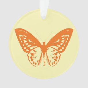 Butterfly sketch, yellow and orange ornament