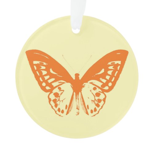 Butterfly sketch, yellow and orange ornament