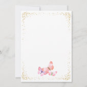 Butterfly Skies Coral Gold Confetti Bridal Shower Invitation (Back)